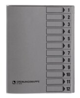bene Ordnungsmappe 12 Fächer grau, 1 St.
