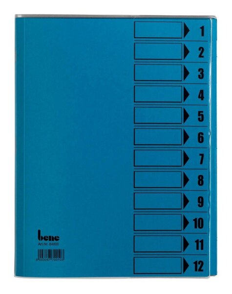 bene Ordnungsmappe 12 Fächer blau, 1 St.