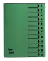 bene Ordnungsmappe 12 Fächer grün, 1 St.