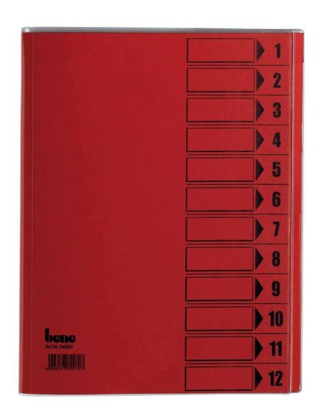 bene Ordnungsmappe 12 Fächer rot, 1 St.