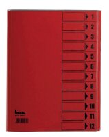 bene Ordnungsmappe 12 Fächer rot, 1 St.