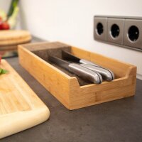 relaxdays XL Messer-Schubladeneinsatz braun 1 St.