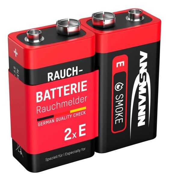ANSMANN Batterien 6LR61 Alkali-Mangan E-Block 9,0 V, 2 St.
