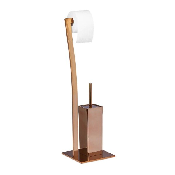 relaxdays WC-Garnitur WIMEDO kupfer Metall, 1 St.