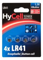 HyCell Knopfzellen LR41 Alkali-Mangan 1,5 V, 4 St.