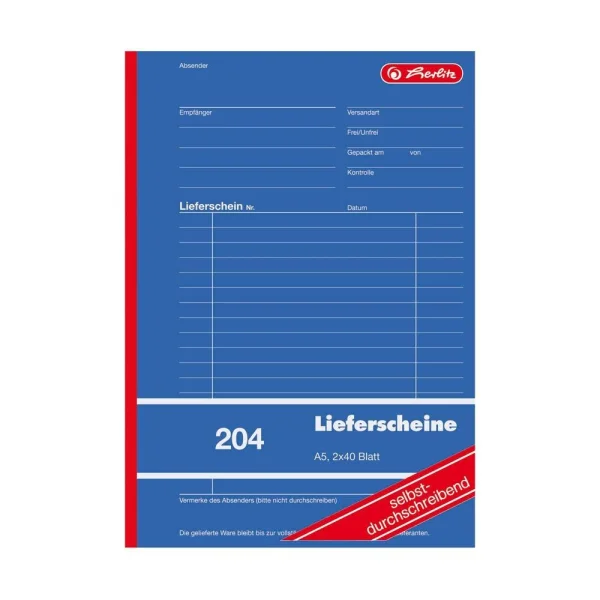 herlitz Lieferschein mit Empfangsschein Formularbuch 204,...