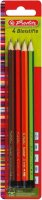 herlitz Scolair Bleistifte B, H, HB, 2B farbsortiert, 4 St.