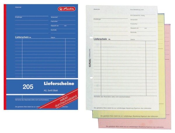 herlitz Lieferschein mit Empfangsschein Formularbuch 205, 1 St.