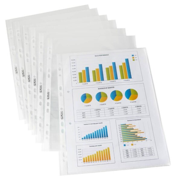 herlitz Prospekthüllen DIN A4 glasklar glatt 0,05 mm, 100 St.