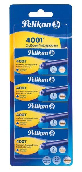 Pelikan Tintenpatronen für Füller 4001 königsblau, 4x 5 St.