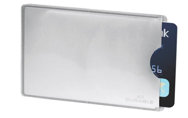 DURABLE Kreditkartenhülle RFID SECURE silber 5,4 x 8,6 cm, 1 St.