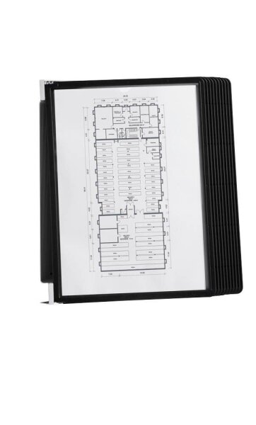 DURABLE Wand-Sichttafelsystem VARIO® MAGNET WALL 591801 DIN A4 schwarz mit 10 St. Sichttafeln, 1 St.