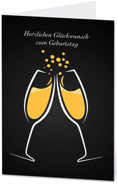 LUMA Geburtstagskarte Sektgläser LU1144 DIN B6, 1 St.