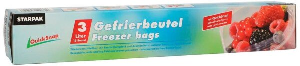 STARPAK Gefrierbeutel QuickSnap 3,0 l, 15 St.