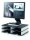 styro Sortierstation styrodoc duo black & white schwarz/weiß mit 4 Fächern
