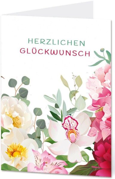 LUMA Glückwunschkarte Blumen LU1680 DIN B6, 1 St.