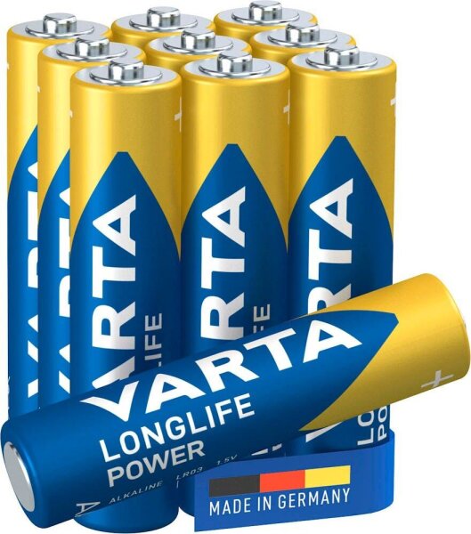 VARTA Batterien LONGLIFE Power Alkali-Mangan Micro AAA 1,5 V, 10 St.