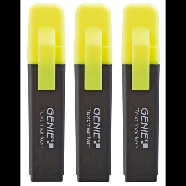 GENIE Textmarker gelb, 3 St.