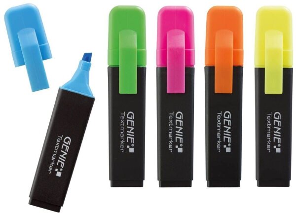 GENIE Textmarker farbsortiert, 5 St.