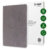 SIGEL Notizbuch RE-UP ca. DIN A5 kariert, dunkelgrau...