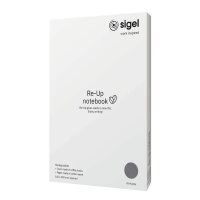 SIGEL Notizbuch RE-UP ca. DIN A5 kariert, dunkelgrau Softcover 100 Seiten, 1 St.
