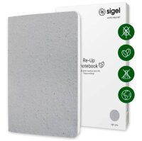 SIGEL Notizbuch RE-UP ca. DIN A5 kariert, hellgrau...
