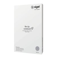 SIGEL Notizbuch RE-UP ca. DIN A5 kariert, hellgrau Softcover 100 Seiten, 1 St.