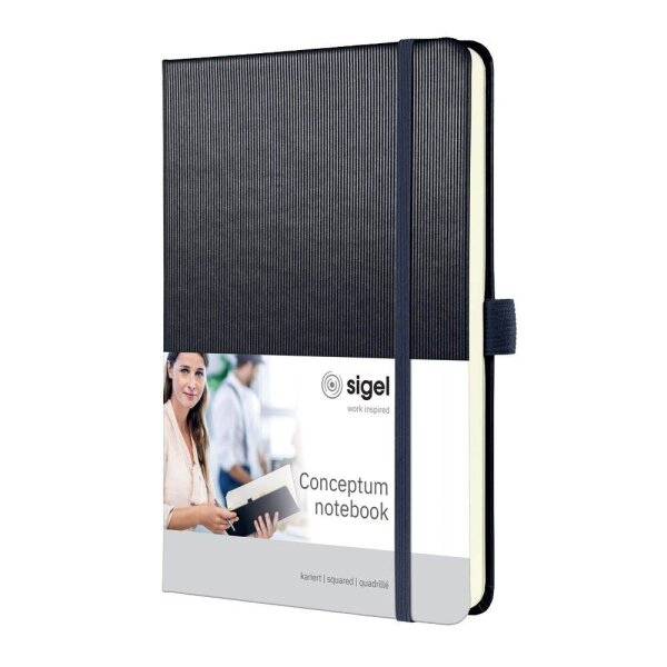 SIGEL Notizbuch Conceptum® ca. DIN A5 kariert, grey metallic Hardcover 194 Seiten, 1 St.