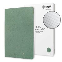 SIGEL Notizbuch RE-UP ca. DIN A5 kariert, grün...