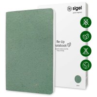 SIGEL Notizbuch RE-UP ca. DIN A5 kariert, grün...