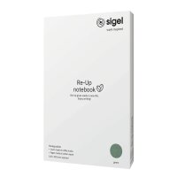 SIGEL Notizbuch RE-UP ca. DIN A5 kariert, grün Softcover 100 Seiten, 1 St.