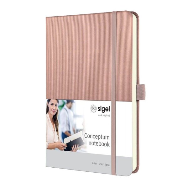 SIGEL Notizbuch CONCEPTUM ca. DIN A5 liniert, rose metallic Hardcover 194 Seiten, 1 St.