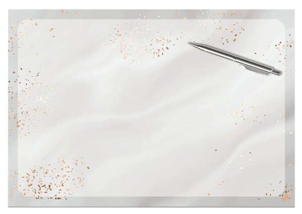 SIGEL Schreibtischunterlage Glittery Joy grau/gold Papier 42,0 x 29,7 cm, 30 Blatt