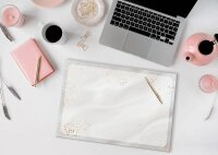 SIGEL Schreibtischunterlage Glittery Joy grau/gold Papier...