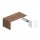 Quadrifoglio T45 Schreibtisch nussbaum, weiß L-Form, Wangen-Gestell nussbaum 200,0 x 194,0 cm