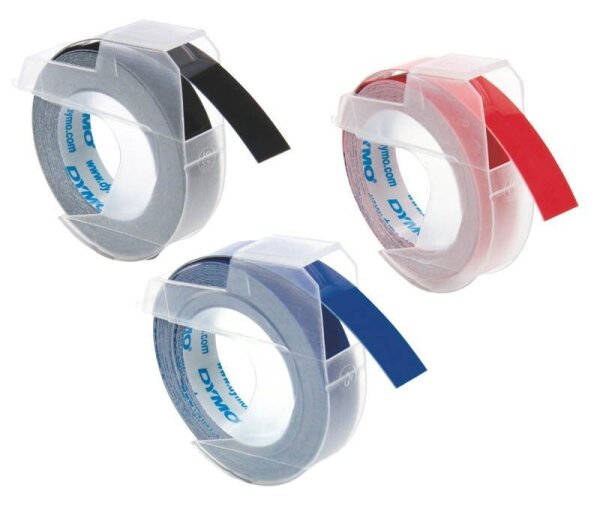 DYMO Prägebänder 3D 13151 S0847750, 9 mm, farbig sortiert, 3 St.