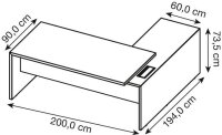 Quadrifoglio T45 Schreibtisch nussbaum L-Form,...