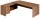 Quadrifoglio T45 Schreibtisch nussbaum L-Form, Wangen-Gestell nussbaum 200,0 x 194,0 cm
