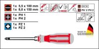 CONNEX Schraubendreher-Set SL, PH1, PH2, PZ1, PZ2 COX311208 6-tlg.