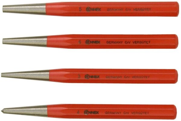 CONNEX Körner-Set flach, spitz 4-teilig
