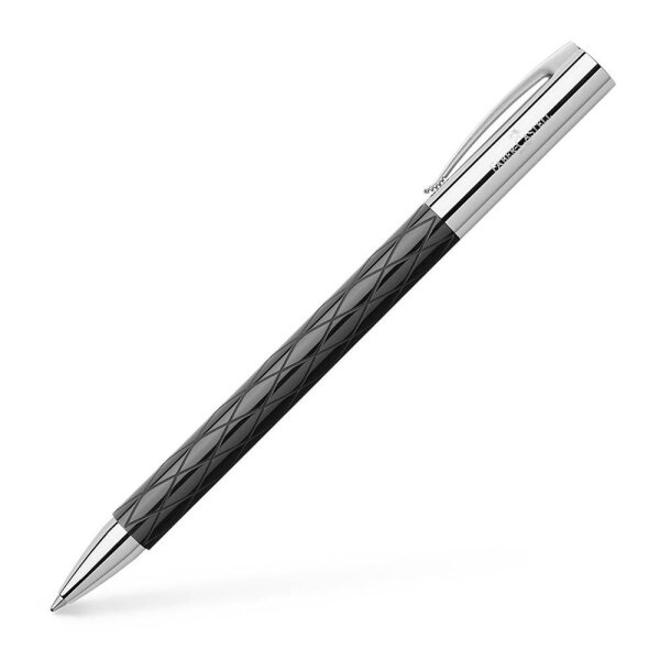 FABER-CASTELL Kugelschreiber AMBITION Rhombus schwarz hochglänzend, Schreibfarbe: schwarz, 1 St.