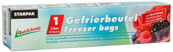 STARPAK Gefrierbeutel QuickSnap 1,0 l, 20 St.