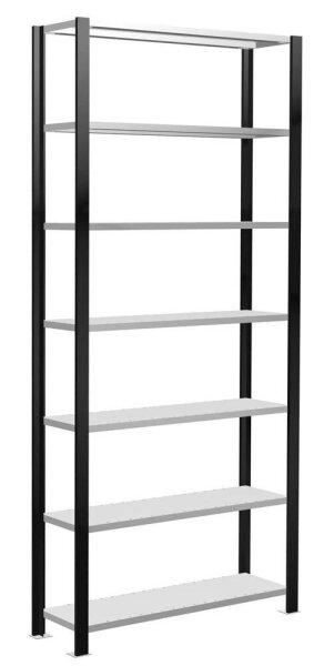 SCHULTE Schwerlastregal 36013-S schwarz 100,0 x 30,0 x 230,0 cm