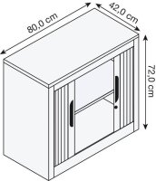CP Omnispace Rollladenschrank silber 1 Fachboden 80,0 x...