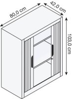 CP Omnispace Rollladenschrank lichtgrau 2 Fachböden...