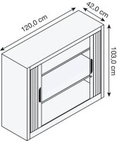 CP Omnispace Rollladenschrank silber 2 Fachböden...