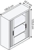 CP Omnispace Rollladenschrank lichtgrau 2 Fachböden...