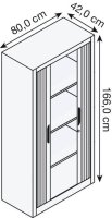 CP Omnispace Rollladenschrank lichtgrau 3 Fachböden...