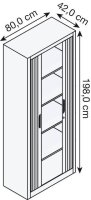 CP Omnispace Rollladenschrank lichtgrau 4 Fachböden...