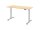 HAMMERBACHER XDSM16 elektrisch höhenverstellbarer Schreibtisch ahorn rechteckig, T-Fuß-Gestell silber 160,0 x 80,0 cm